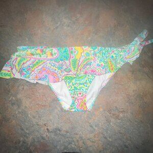 Ralph‎ Lauren Womens Paisley Ruffle Bikini Bottom, Size Medium